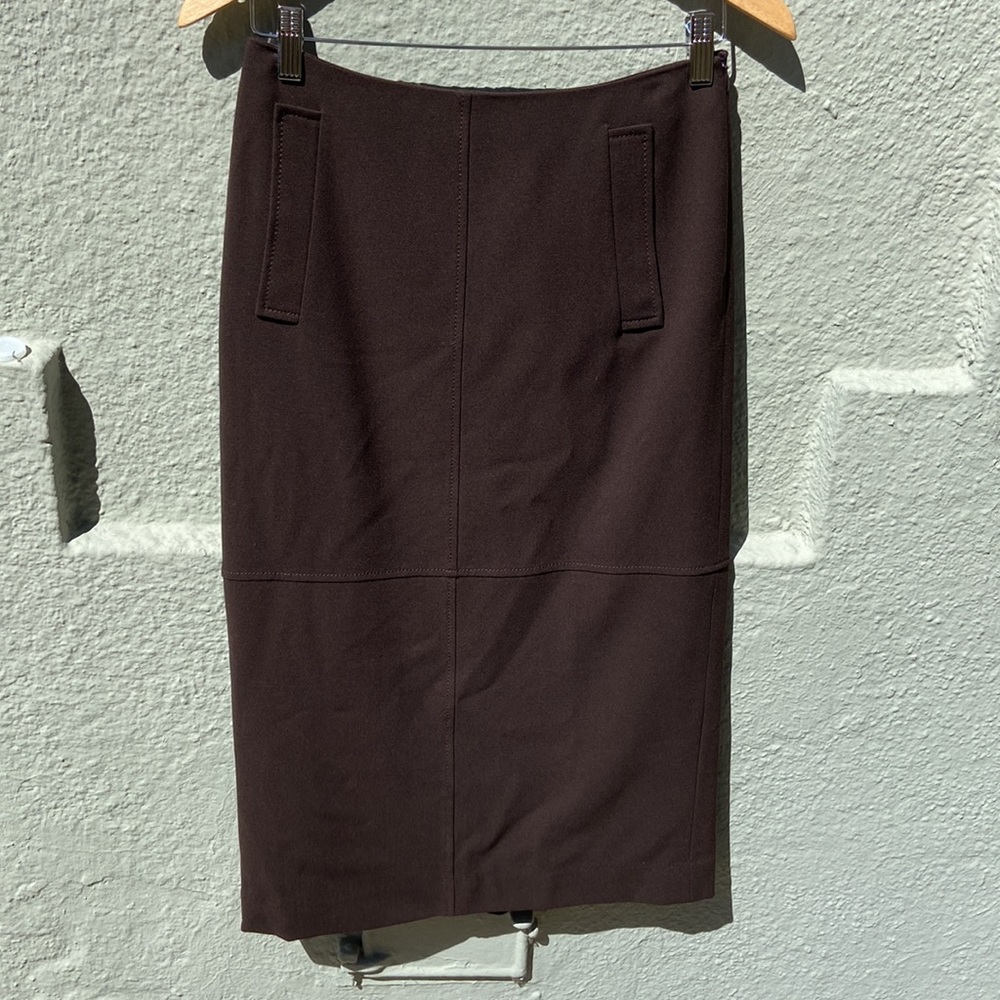 Margon brown wool midi skirt S